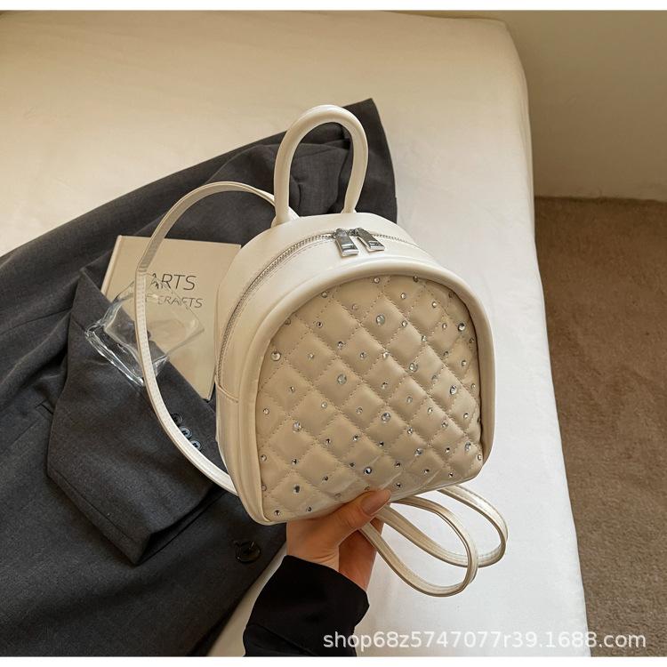 Rivet Backpack Women's 2025 New Fashion Personality Punk Style Lightweight Soft Leather Women's Backpack Casual Travel Bag