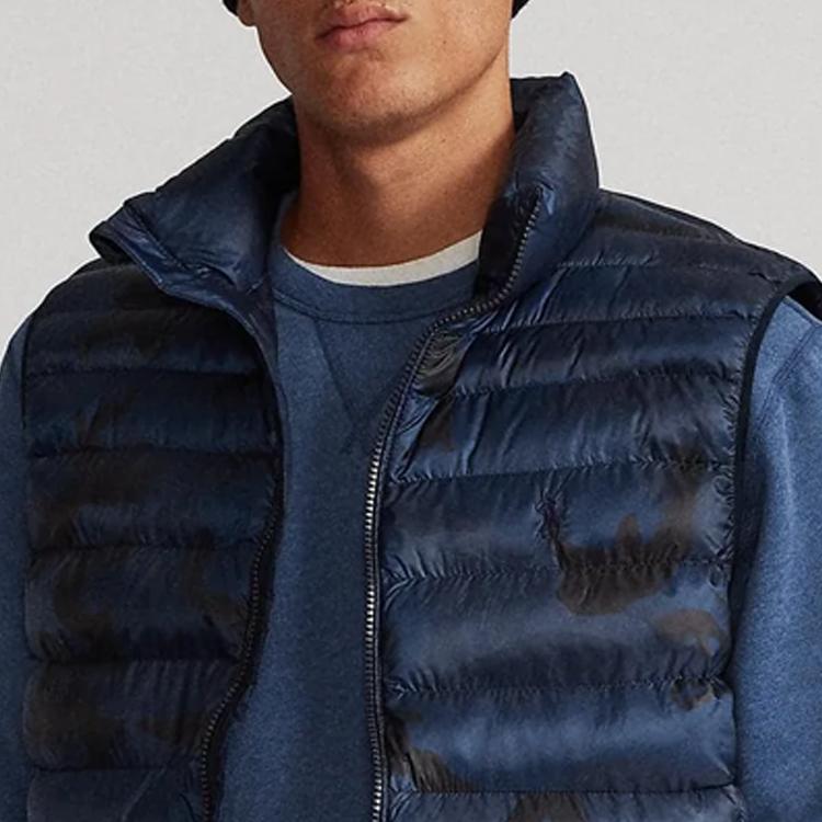 Polo Ralph Lauren Camouflage Print Zip Casual Sleeveless Vest Men Vests Blue 710811681-001