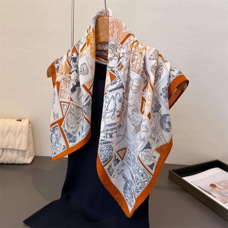 68X68Cm Square Silk Scarf Women Head Shawl Wrap Luxury Elegant Thin Hair Print Neck Scarves Hijab Bandana Pashmina Headscarf