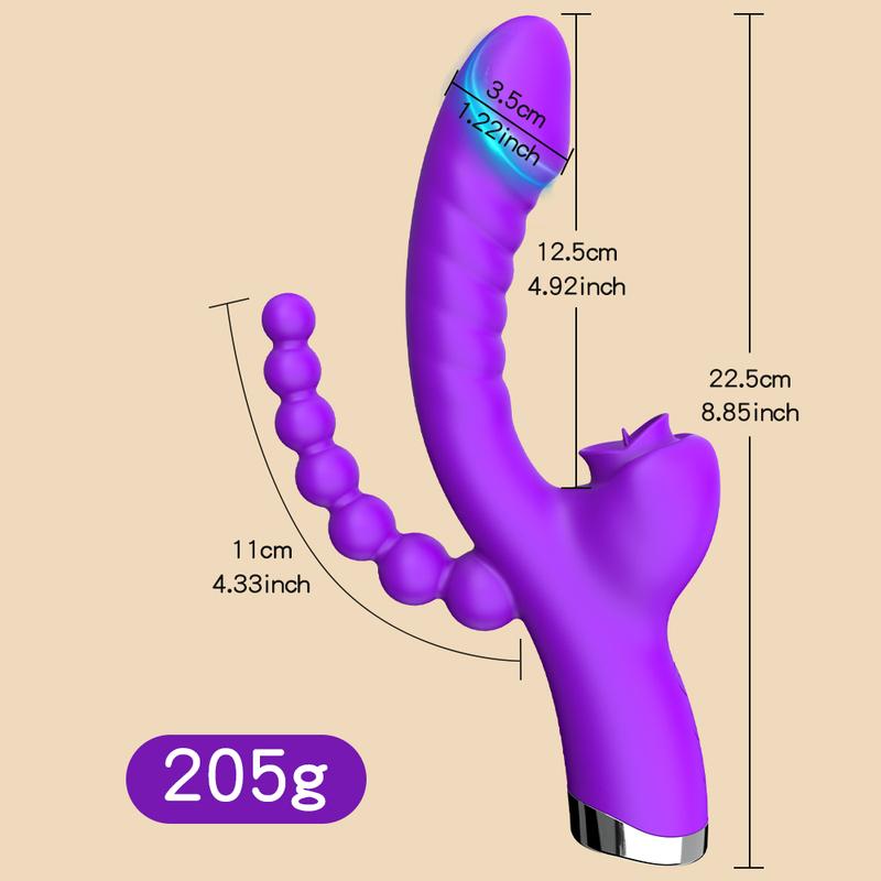 Vibrator Sex Toy for Women Anal Beads Tongue Licking Dildo Vibrators 3 IN 1 G Spot Stimulator Female Clitoral Vagina Masturbator