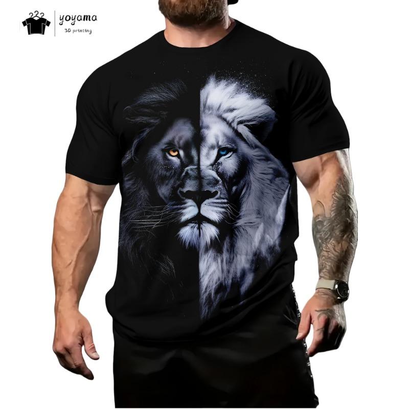 Vintage Tiger Graphic T-Shirt Men Summer Breathable Men's Top Trendy Men's Clothing Fashion Oversized Men's Short Sleeve Tee