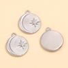 4 Styles Stainless Steel Sun Pendant Connector - Creative Vacuum Plated Handmade Ornament