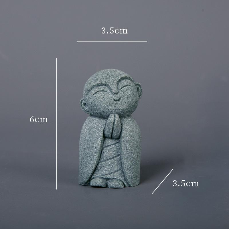 Statue Miniature Durable Exquise Mignonne Petite Figurine de Moines Ornement de Jardin Zen Fait Main Décor d'Aquarium