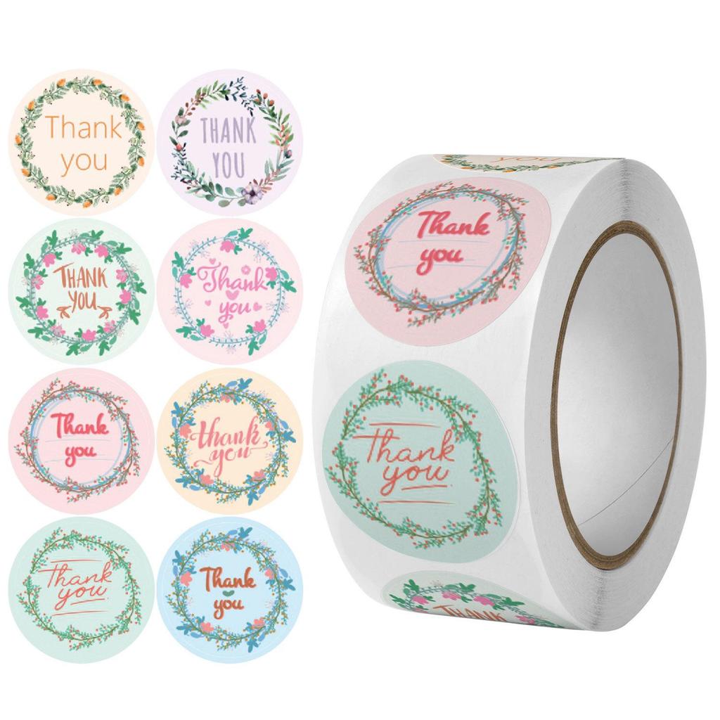 500 Self-Adhesive Thank You Dessert Stickers - Cartoons, Weddings, & Baking Seals for Children