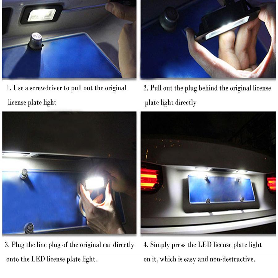 2PCS Error Free 18 LED License Plate Lights Fit For Volvo S80 V70 XC70 S60 XC90