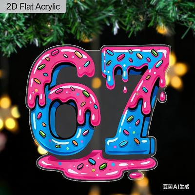 2D Flaches Schild Nummer 67 Valentinstag Acryl Dekoschild, Geschenk für Paare, Geeignet für Wanddekoration, Veranda, Zimmer, Villa, Akzente Zuhause, Flur, oder W