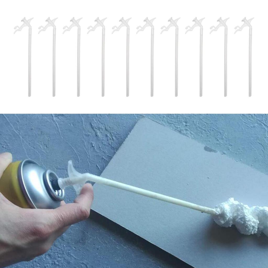 10x Spray Foam Replacement Tubes Transparent Spray Foam Sealant Tube Durable Length 16cm Tips Replace Part Replacement Tube