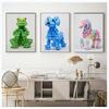 Animal Balloon Art Poster Set of 3 Prints Balloons Artful Dog Frog Unicorn Canvas Painting for Living Room College Dorm Decor