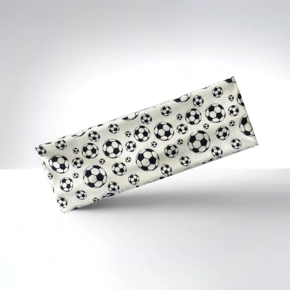 Elastic Football Headband Soccer Print Sport Headscarf Soccer Fan Hair Band Tailgating белый