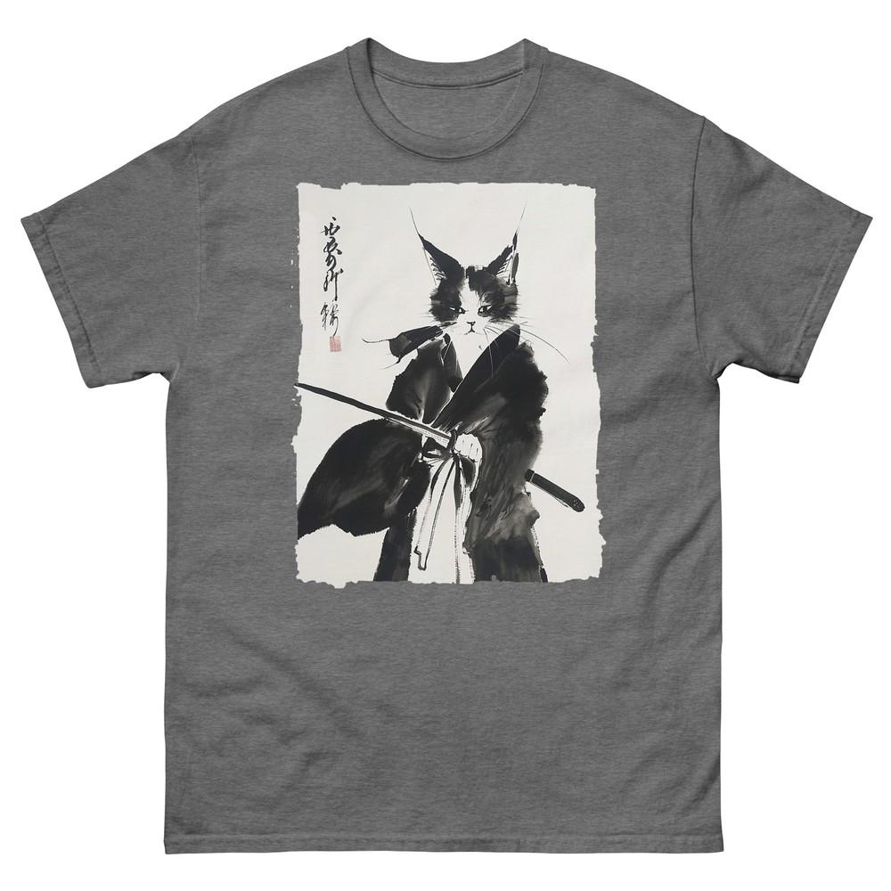 Samurai Cat Vintage UkiyoE Warrior Art Graphic Cat Art TShirt