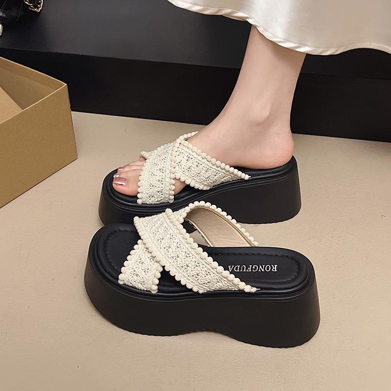 Platform Slippers Women's Summer Wear Fashion New Popular Cool Slippers Women's Seaside Beach Women