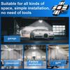 Bright Led Garage Light Deformable Ceiling Lighting with Adjustable Panels Shop Work Lamps for Storage Warehouse Workshop Light