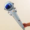 10Pcs Cartoon Astronaut Rocket Hand-held Stick Aluminum Film Balloon for Kids Outer Space Theme Birthday Baby Shower Party Decor