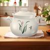 White Orchid Clay Casserole Pot