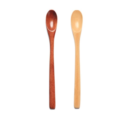 SITEDAN Wooden Muddler Spoon, Dessert Spoon, Ice Cream Spoon, Small Coffee Spoon, Cute and Stylish, for Commercial Use, Beverage Shops, and Home Use (