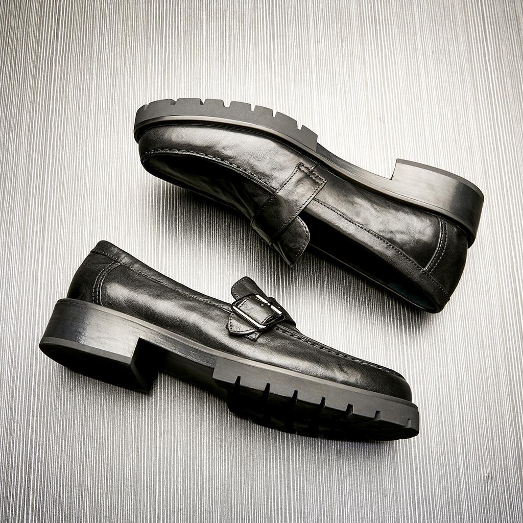 Bo Wei British Men'S Business Leather Shoes Low Heel Breathable Fashion Shoes Calfskin One Pedal Casual Trend Leather Shoes