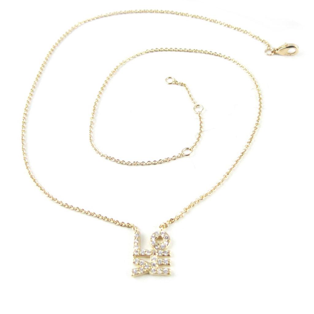 Les Trésors De Lily [L2003] - Vergoldete Halskette „Love“, Weißgold – 10 mm