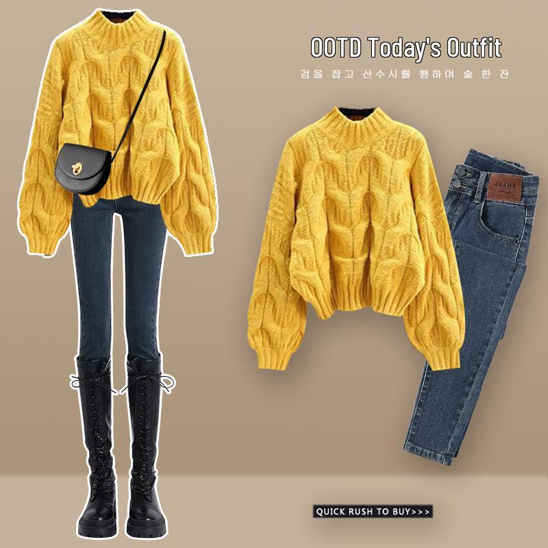 Women's Milky White Fluffy Cable Knit Sweater - Soft, Loose-Fitting, and Gentle for Spring/Summer