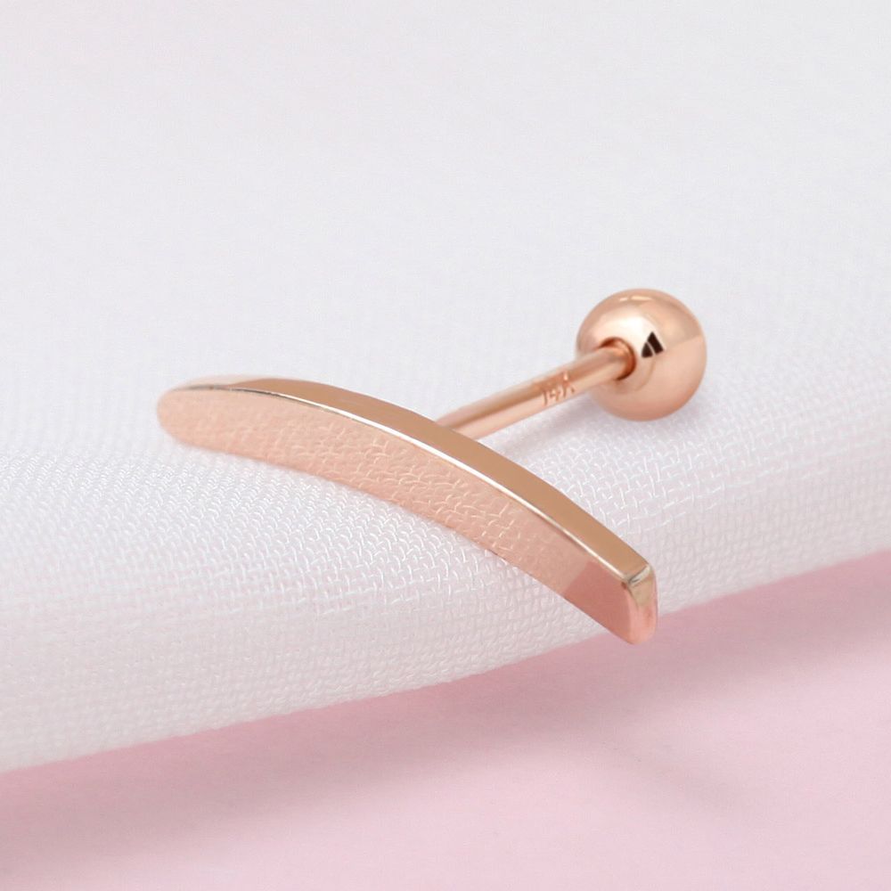 Stick 14K piercing rose gold basic gold needle