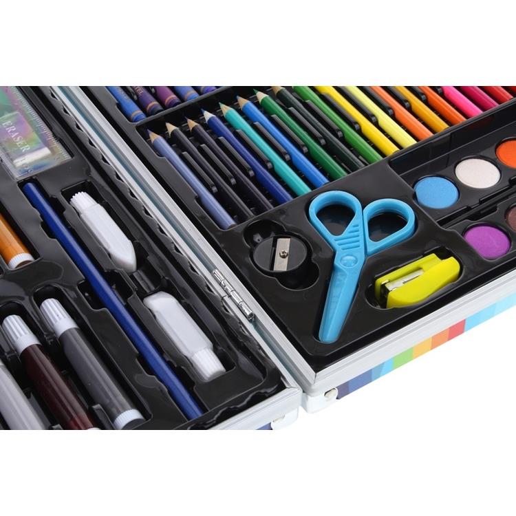 Artistic Painting Set - Crayons, Paints, Markers, Case, 150 pcs - Blue