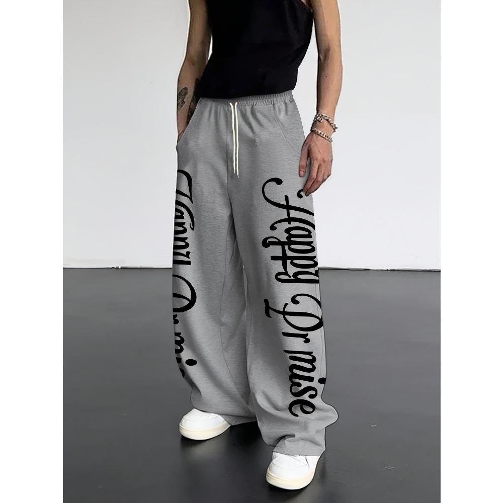 Hip-hop chic letter print women's trousers rock Y2K Harajuku aesthetic American retro street loose versatile trousers