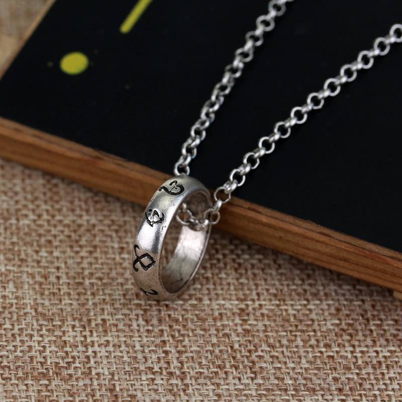 European and American Bone City Deadly Instrument Clockwork Angel Engraving Ring Mortal Angel Necklace 60CM