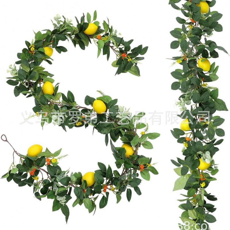 Artificial Lemon Peony Wreath Wall Hanging Decor Door Home Festival Party Decoration