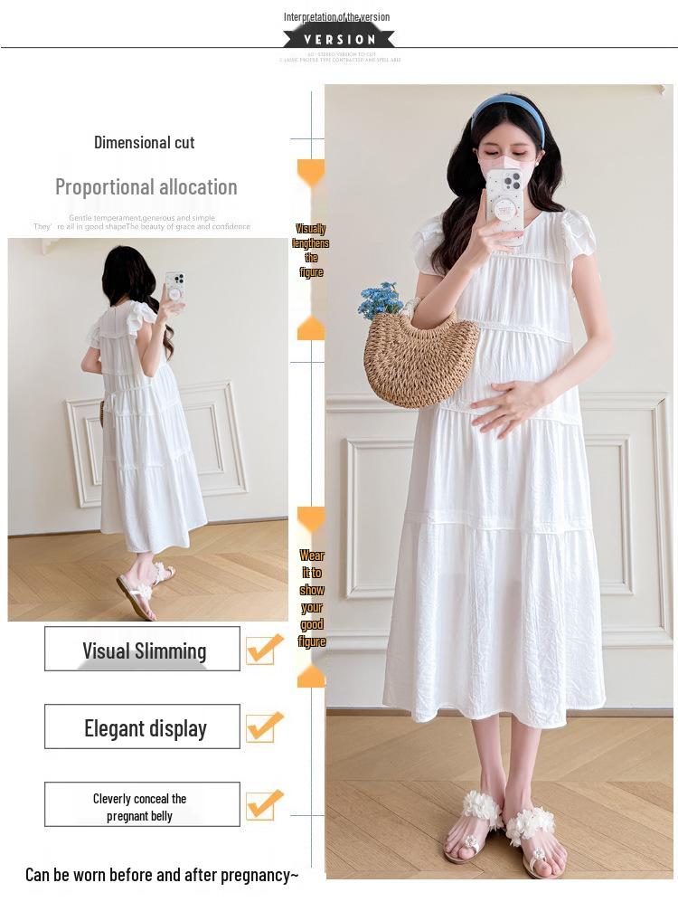 2026 Stylish Mid-length Loose Maternity Summer Dress for Trendy Moms