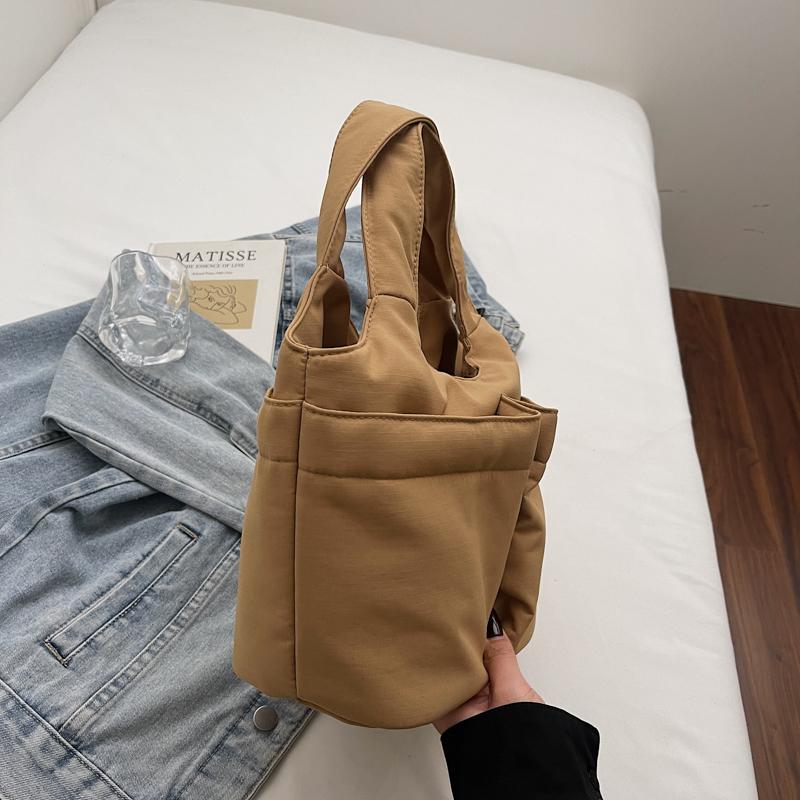 Multi-Color Fabric Handheld Tote Bag Lightweight Spacious Casual Daily Use Bag