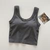 Candy Color Women’s Strappy Crop Tank Top with Padded Cup - Slim Fit