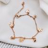 Korean Style Floral Bell Anklet - Retro Titanium Steel Women's Jewelry