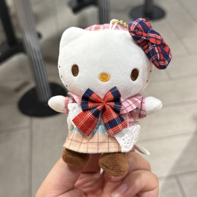 Sanrio Kuromi Plush Pendant With Retro Grid Design For Collectors Decor Cat