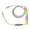 Gaming Keyboard Cable Gradient Color RGB Luminous Custom Mechanical Keyboard Retractable USB C Coiled Spring Cable Type