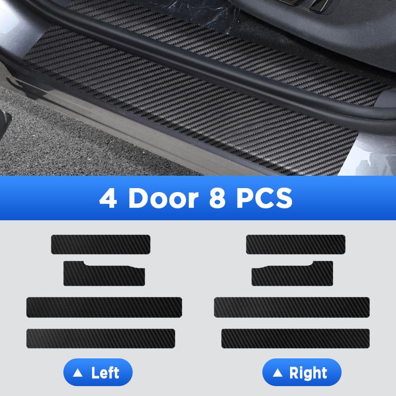 For BYD Atto 3 YUAN PLUS EV -2025 Car Door Sill Leather Stickers Protection Plate Carbon Fiber Threshold Strip Taildoor