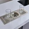 Stainless Steel Bar Glass Rinser Embedded Cup Washer with Drain Pipe Brushed