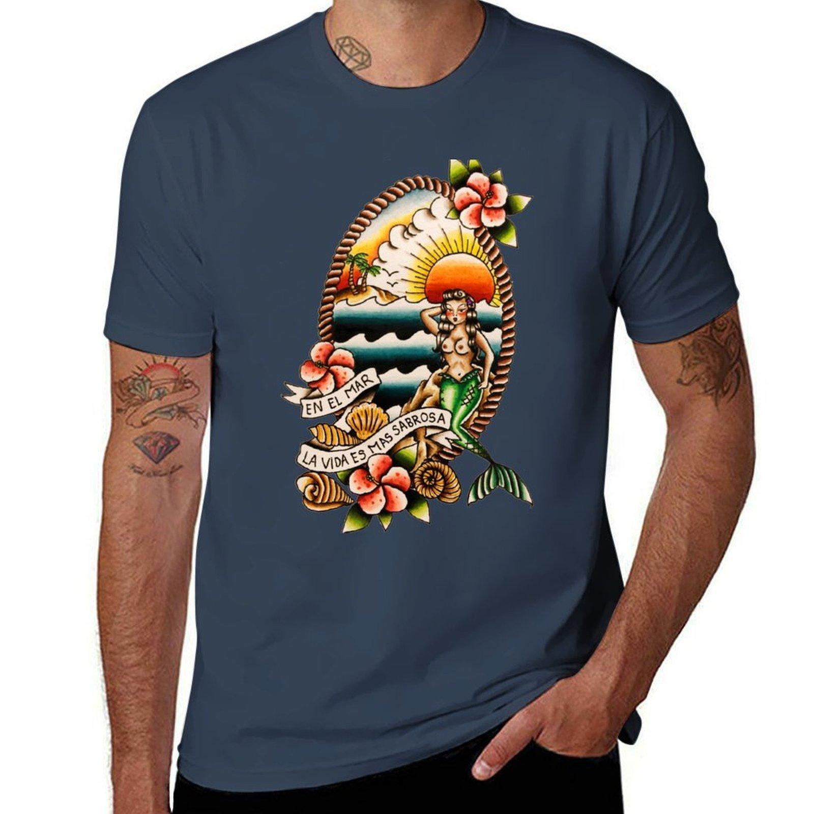 En El Mar La Vida Es Mas Sabrosa Tshirt Casual Fashion Print Tee Top S