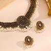 Imitation Pearl Retro Jewelry Set Luxury Choker Necklace Set Rhinestone Necklace Earrings  Wedding
