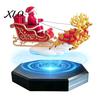 Christmas Fireplace Display Floating Santa Sleigh, Flying Sleigh Magnetic Levitation Decorations, Claus Statue Tabletop Ornament for Home, Office,