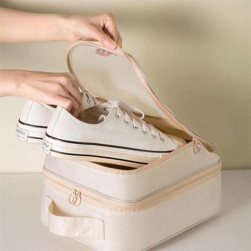 Large Shoe Bags for Travel with Handle Holds 2 Pairs of Shoes Waterproof Shoe Packing Cubes Travel Suitcase Shoe Organizer JT248