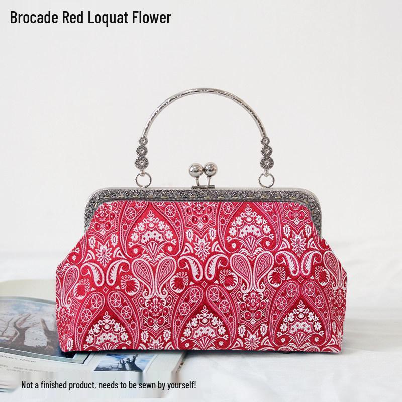 Short Style Handbag Material Kit - Handmade, Multiple Styles, Square Clasp Bag, Includes 20 Needles