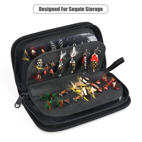 Skei Spinner Fiske Sluk Veske Stor Kapasitet Glidelåslukking Oppbevaring av Agn Bæreveske Sluk Oppbevaringslommebok