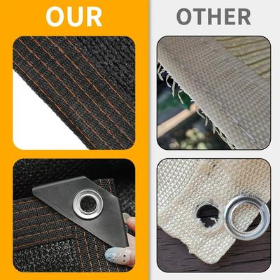 High Quality Coffee Shadow Mesh Encrypted Thickened Edge Pack Corner Sun Shade Net 3x5m Shading Sail Cover Outdoor Decoration