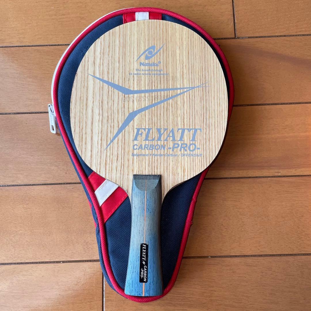 Used Nittaku Fly At Carbon Pro Table Tennis Racket + Racket Case