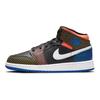 Air Jordan 1 Mid MMD GS Multi Grid Kids Sneakers Black Game-Royal Green-Glow DC4092-001