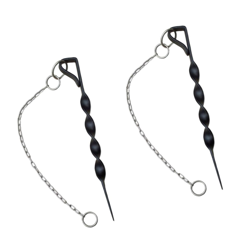 Corrosion Resistant Rain Chain Support Stakes Heavy Iron Helical Design Suitable For Outdoor Windproof Mounting 2 Piece