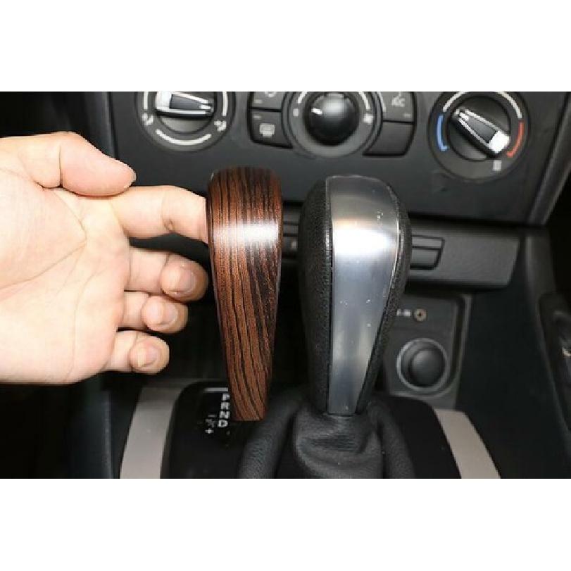 For BMW 3 Series Brown Wood Grain 2005-12 Central Console Gear Shift Knob Cover
