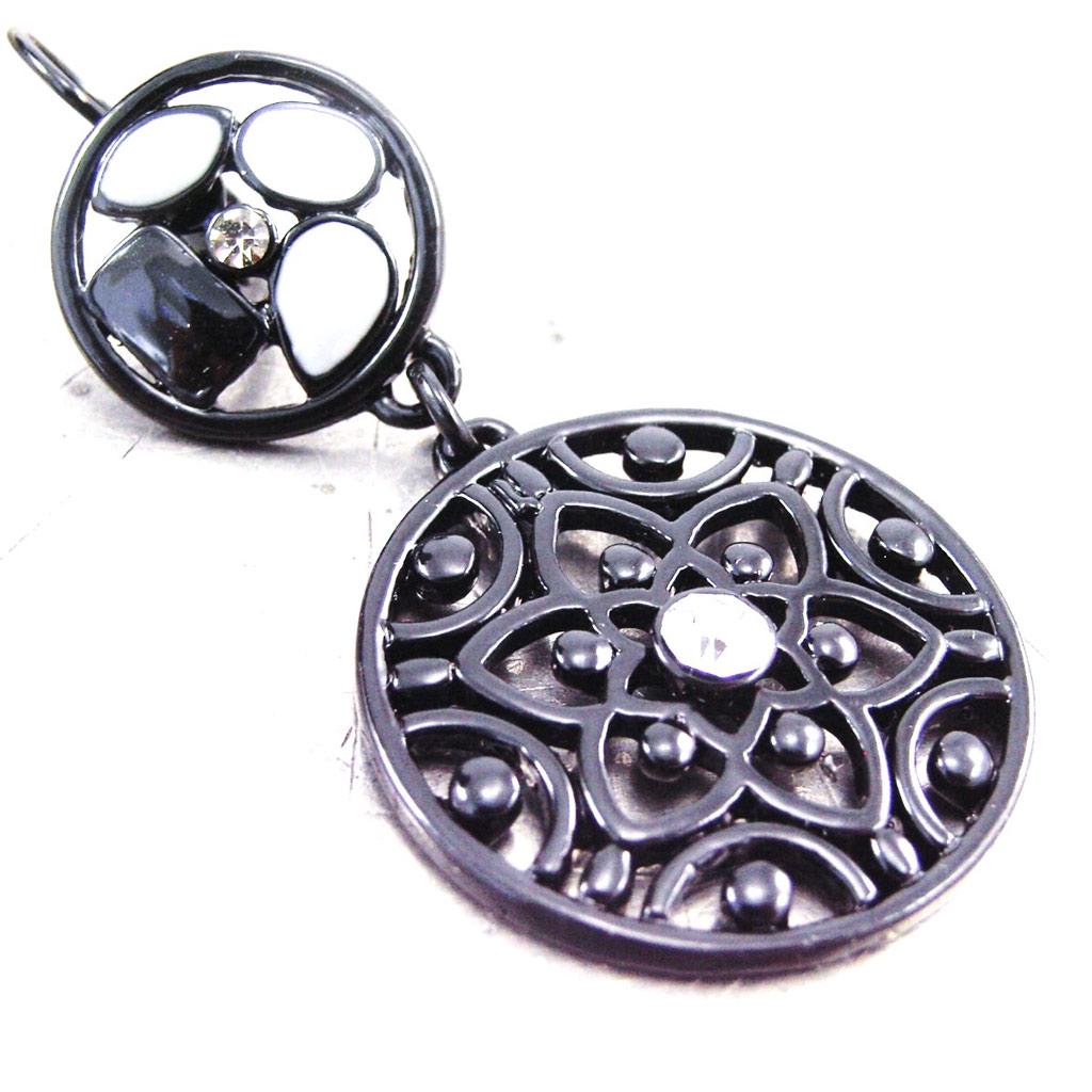 NOA [G5833] - Δημιουργικές Κρεμαστές Μπούκλες 'Carmen' μαύρο λευκό