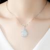 Yi Hua Petal Green Jade & Chalcedony Pendant Clavicle Necklace
