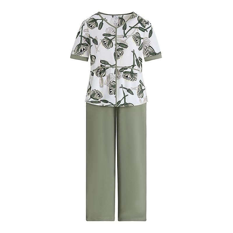 Damen Kurzarm T-Shirt+Lange Hose Set Sommer Kühl Und Atmungsaktiv Damenmode Kleidung Übergröße Set 2024 Street Bluse