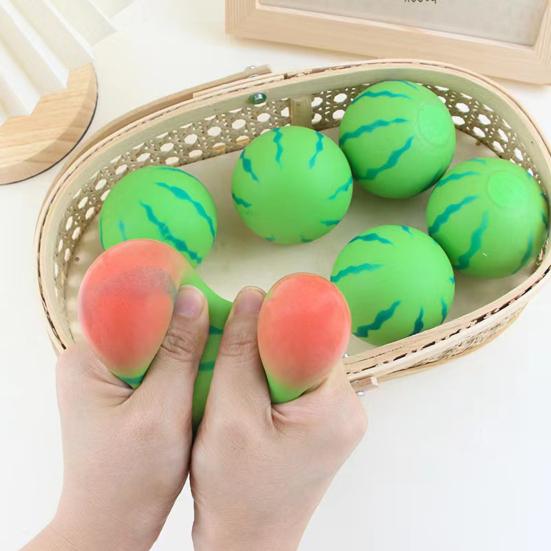 Simulation Watermelon Squeeze Toy Stress Relief Fruit Pinch Sensory Toy Kids Adults Soft TPR Stress Ball Calming Fidget Toy